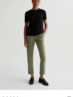 AG Adriano Goldschmied Olive Green The Caden Tailored Trouser